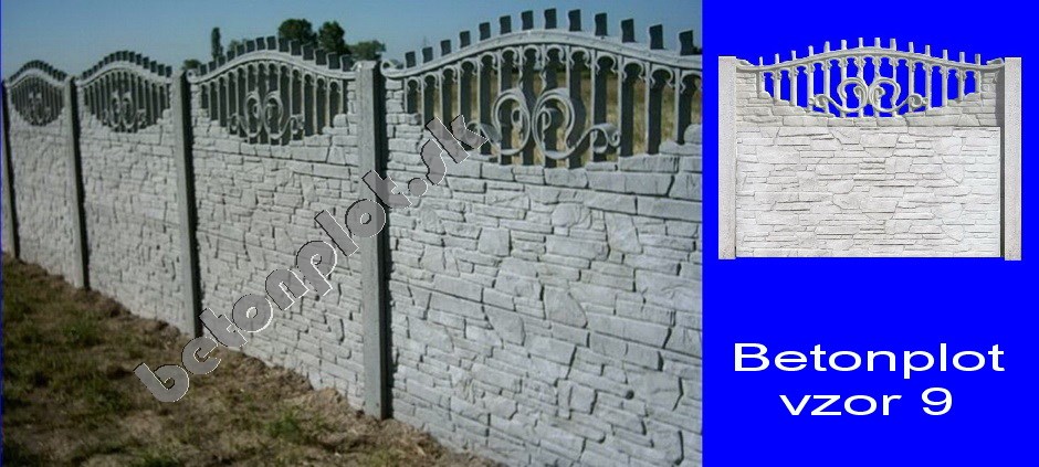 montovaný betónový plot vzor 3.7